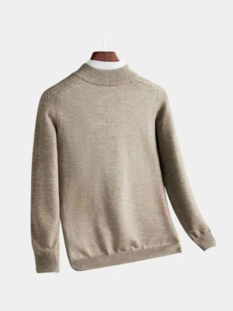 Stripe Quarter Zip Wool Sweater - Montierri