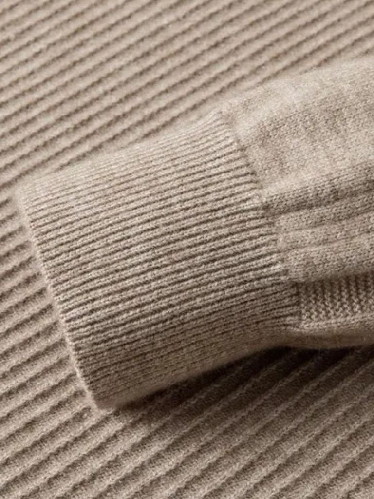 Stripe Quarter Zip Wool Sweater - Montierri