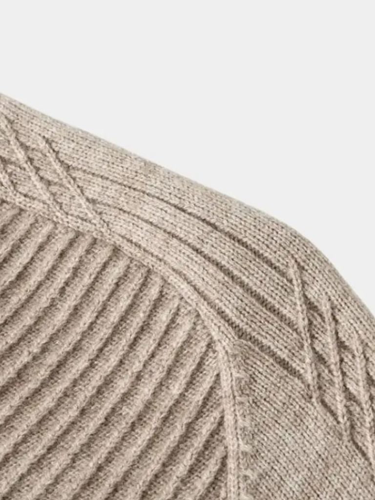 Stripe Quarter Zip Wool Sweater - Montierri