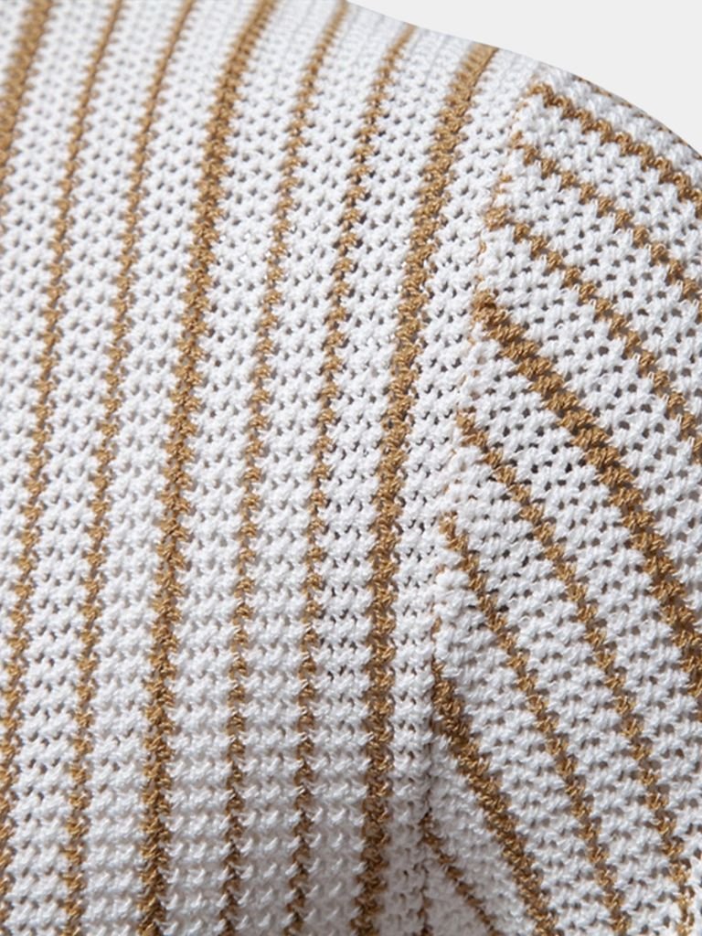 Striped Knit Polo Shirt - Montierri
