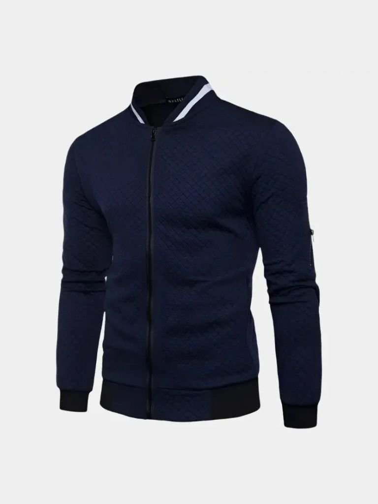 Textured Casual Bomber Jacket - Montierri