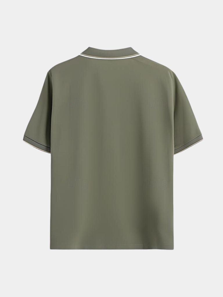 Timeless Black V-Neck Polo - Montierri