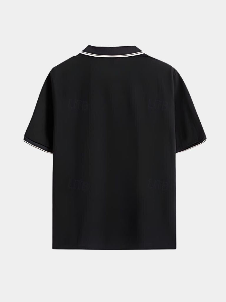 Timeless Black V-Neck Polo - Montierri