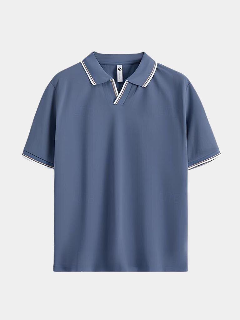 Timeless Black V-Neck Polo - Montierri