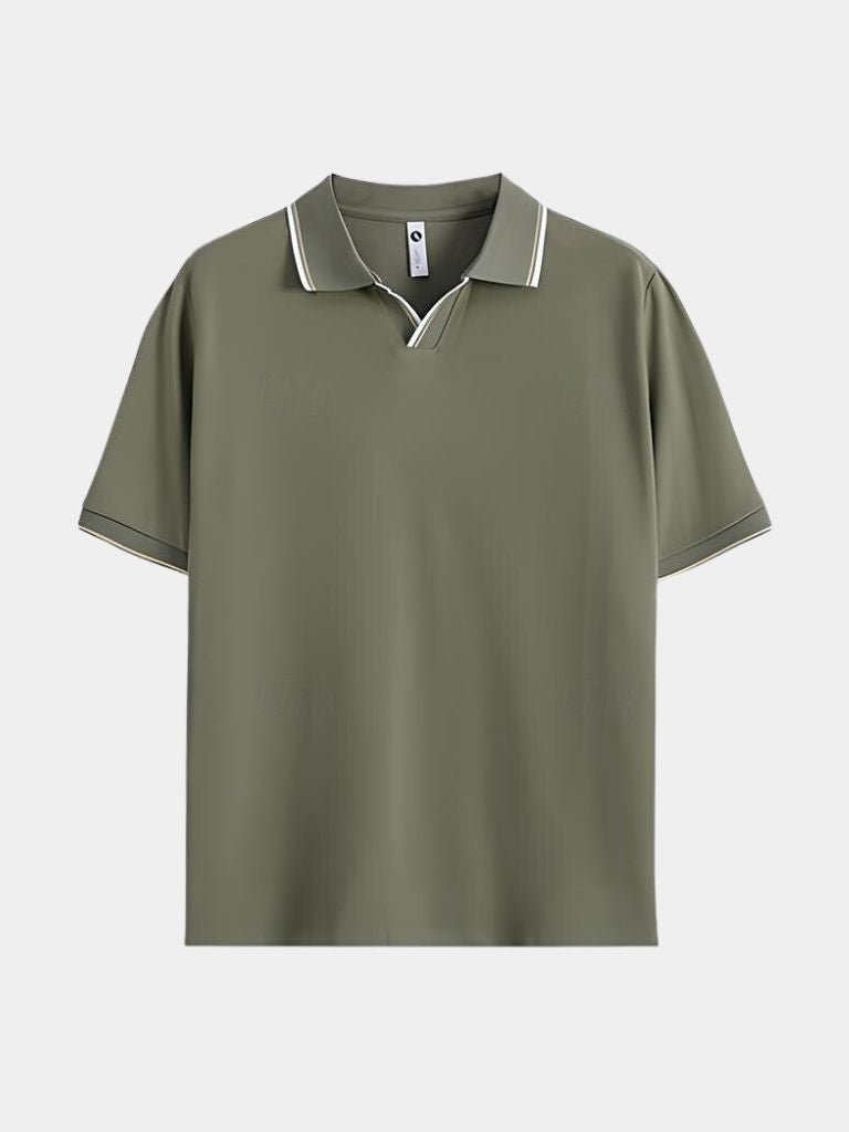 Timeless Black V-Neck Polo - Montierri
