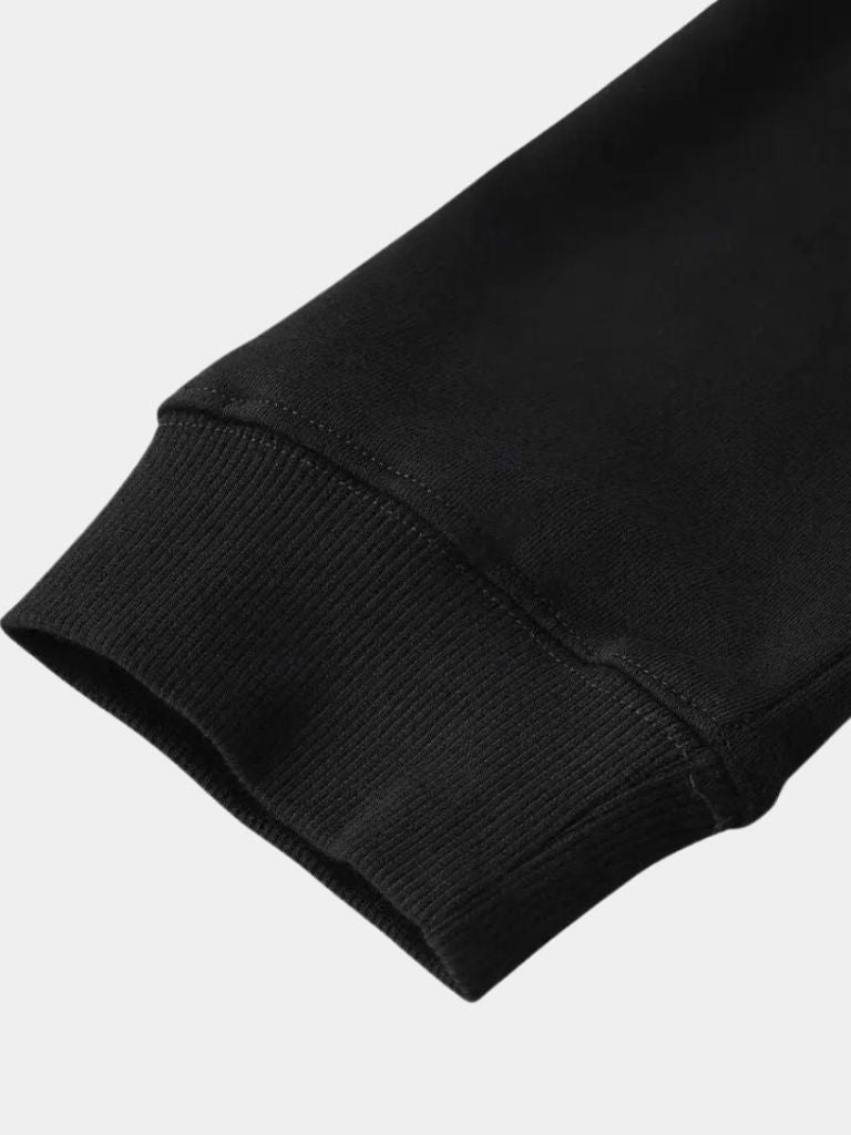 Zip Black Lapel Sports Sweatshirt - Montierri